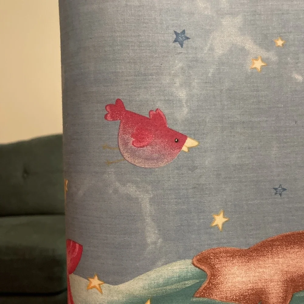Vtg Lamont Athena Kids Clothes Laundry Hamper MCM Whale Ocean Star Moon Dolphin‎